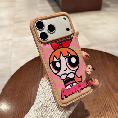 Cute cartoon police girl leather texture shockproof iPhone 17 case