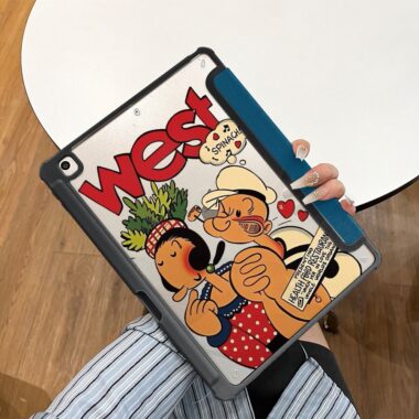Cartoon Popeye Y fold tri fold shockproof iPad case
