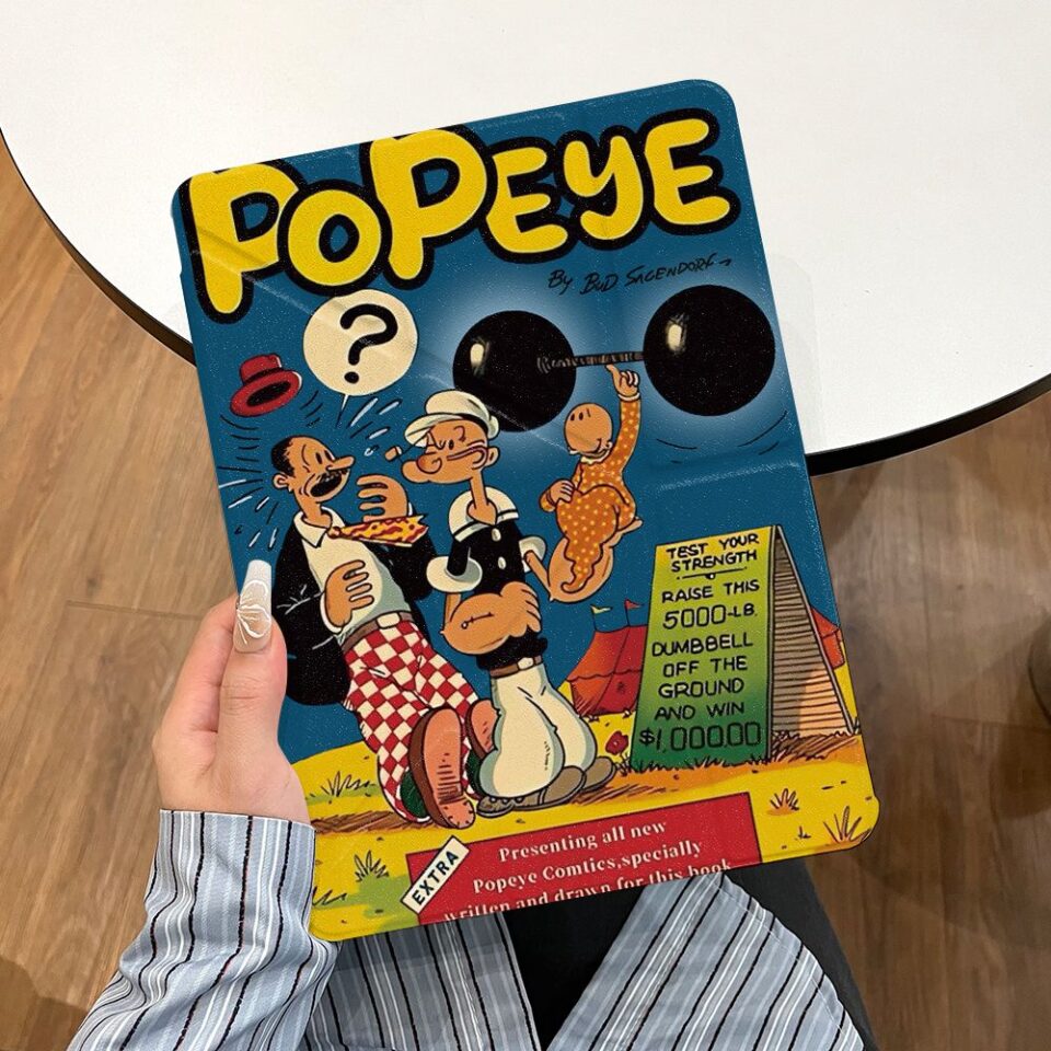 Cartoon Popeye Y fold tri fold shockproof iPad case