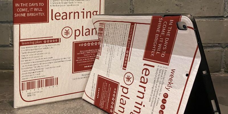 Creative minimalist premium book-style iPad case with stand