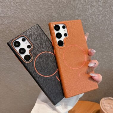 Anti-fingerprint lychee texture magnetic Samsung S24 Ultra case