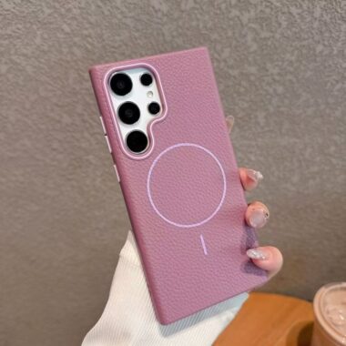 Anti-fingerprint lychee texture magnetic Samsung S24 Ultra case