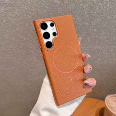 Anti-fingerprint lychee texture magnetic Samsung S24 Ultra case