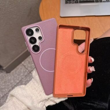 Anti-fingerprint lychee texture magnetic Samsung S24 Ultra case