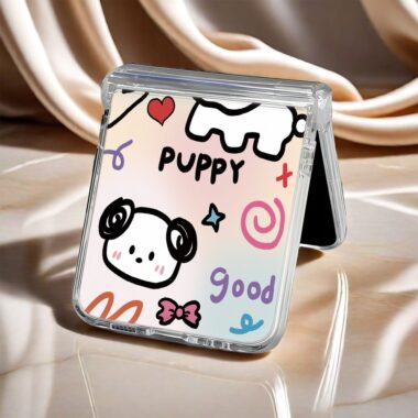 Cute puppy clear hard shockproof Samsung Z Flip case