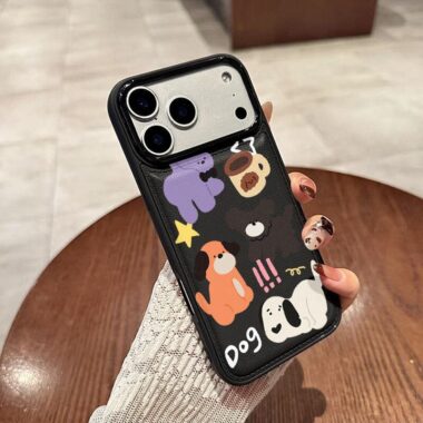 Cute puppy leather texture shockproof iPhone 17 case