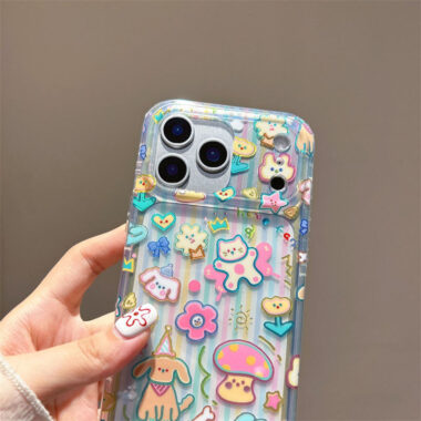 Rainbow dog and cat cartoon shockproof iPhone 17 case