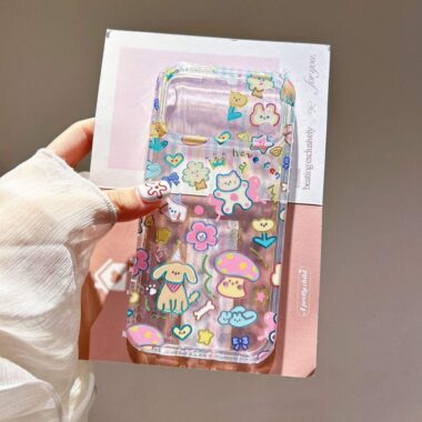 Rainbow dog and cat cartoon shockproof iPhone 17 case