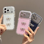 Polka dot bow resin shockproof iPhone 17 case