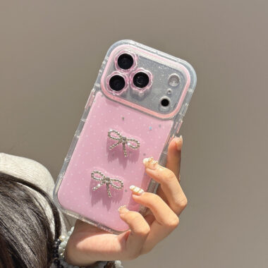 Polka dot bow resin shockproof iPhone 17 case
