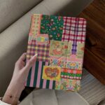 Vintage plaid patchwork acrylic Y fold tri fold iPad case