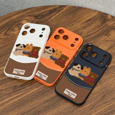 Vintage three bears shockproof soft case for iPhone 17