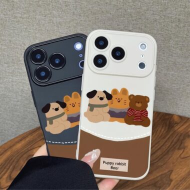 Vintage three bears shockproof soft case for iPhone 17