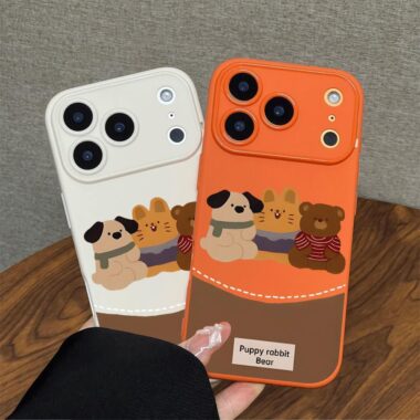Vintage three bears shockproof soft case for iPhone 17