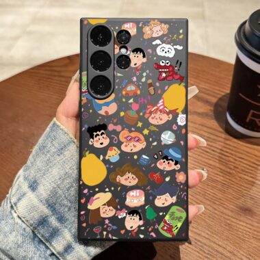 Cute Shinchan full cover shockproof silicone Samsung Plus case