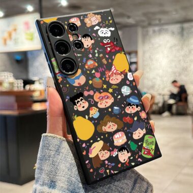 Cute Shinchan full cover shockproof silicone Samsung Plus case