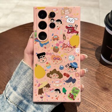 Cute Shinchan full cover shockproof silicone Samsung Plus case