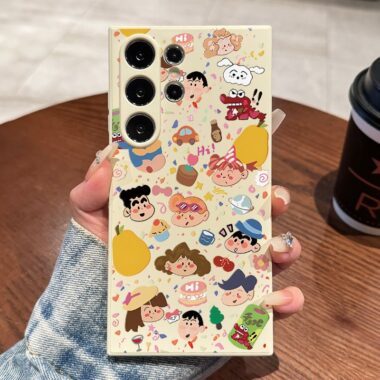 Cute Shinchan full cover shockproof silicone Samsung Plus case