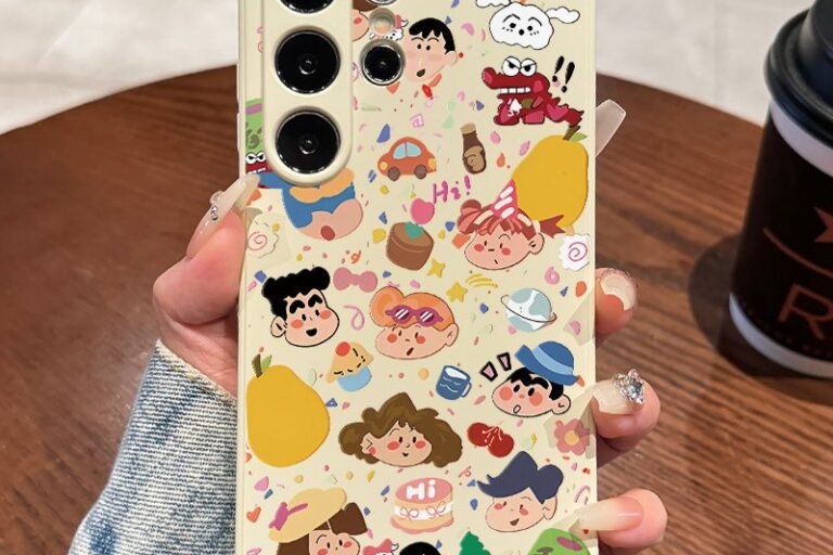 Cute Shinchan full cover shockproof silicone Samsung Plus case