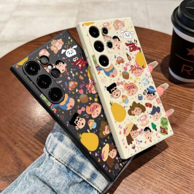 Cute Shinchan full cover shockproof silicone Samsung Plus case