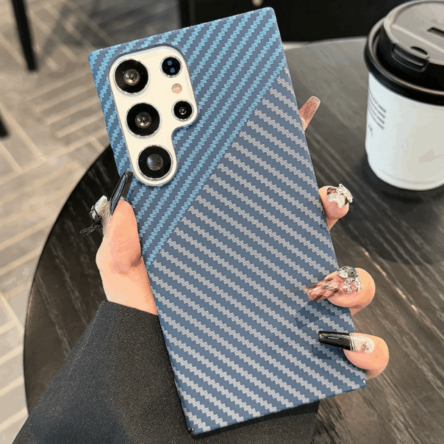 Carbon fiber texture matte hard Samsung S24 Ultra case