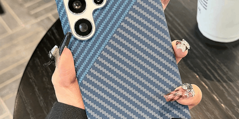 Carbon fiber texture matte hard Samsung S24 Ultra case