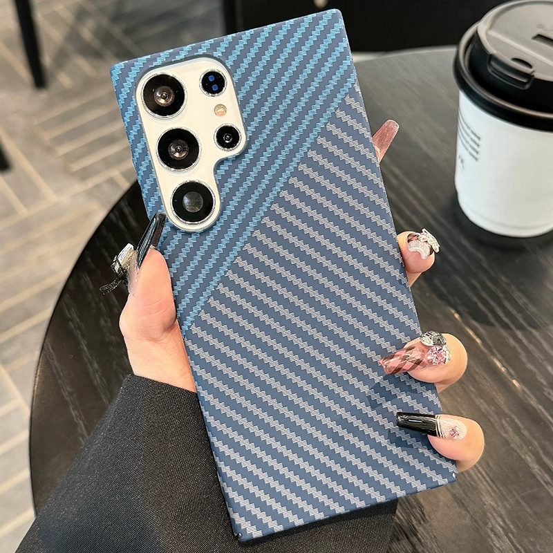 Carbon fiber texture matte hard Samsung S24 Ultra case
