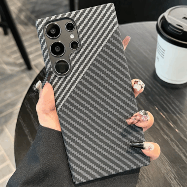 Carbon fiber texture matte hard Samsung S24 Ultra case