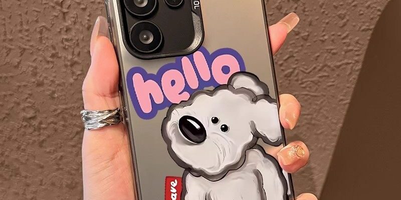 Trendy silver puppy Samsung S25 Ultra shockproof case