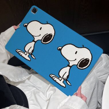 Cartoon Snoopy book-style iPad case with flip stand cover