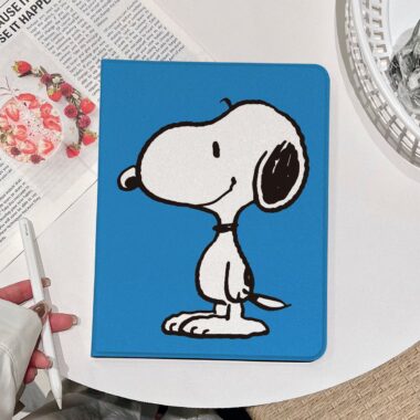 Cartoon Snoopy book-style iPad case with flip stand cover