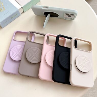 Foldable stand silicone skin-feel iPhone 17 case