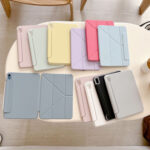 Solid color Y-fold tri-fold shockproof iPad 10 11 case