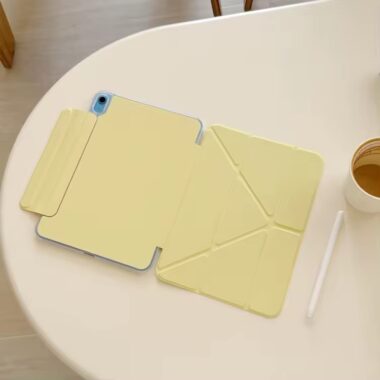 Solid color Y-fold tri-fold shockproof iPad 10 11 case