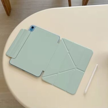 Solid color Y-fold tri-fold shockproof iPad 10 11 case