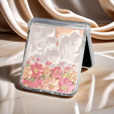 Oil painting star moon clear hard Samsung Z Flip case