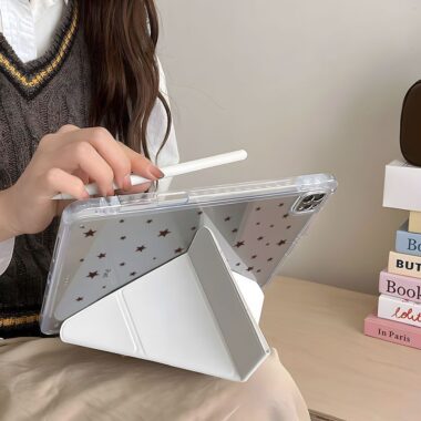 Brown purple star Y fold tri fold shockproof iPad case