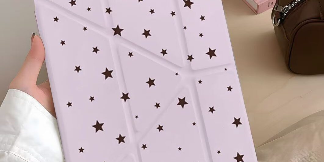 Brown purple star Y fold tri fold shockproof iPad case