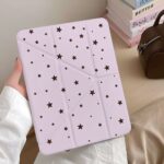 Brown purple star Y fold tri fold shockproof iPad case