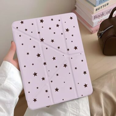 Brown purple star Y fold tri fold shockproof iPad case
