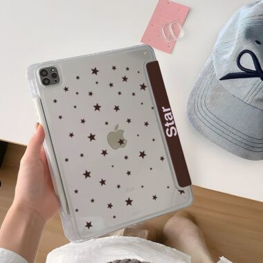 Brown purple star Y fold tri fold shockproof iPad case