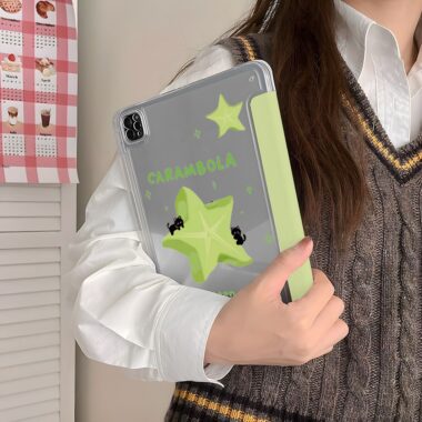 Starfruit cat cartoon Y-fold shockproof full cover iPad case