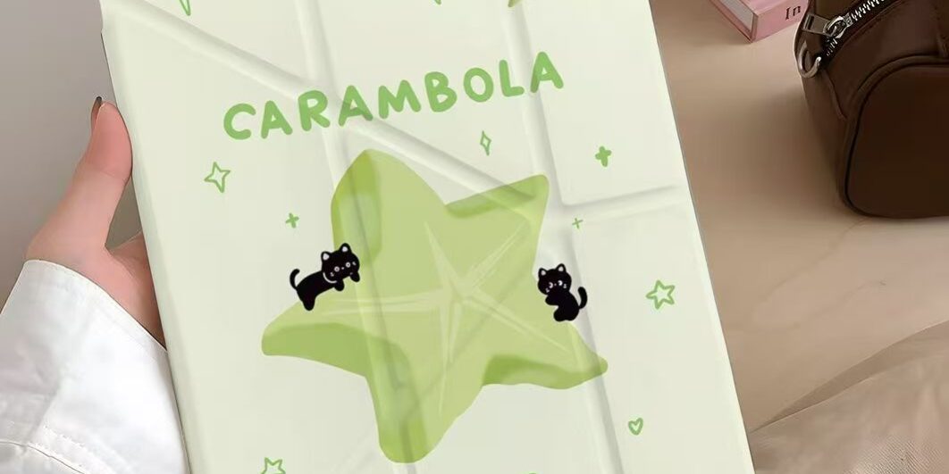 Starfruit cat cartoon Y-fold shockproof full cover iPad case