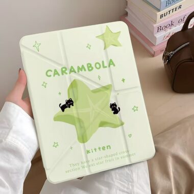 Starfruit cat cartoon Y-fold shockproof full cover iPad case