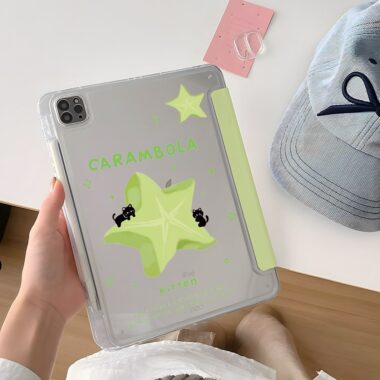 Starfruit cat cartoon Y-fold shockproof full cover iPad case