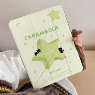 Starfruit cat cartoon Y-fold shockproof full cover iPad case