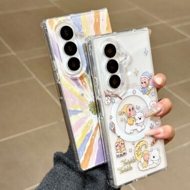 Cute starman magnetic clear shockproof Samsung Fold case