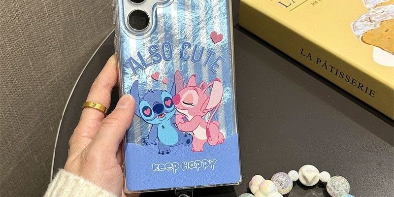 cute Stitch cartoon full cover Samsung phone case