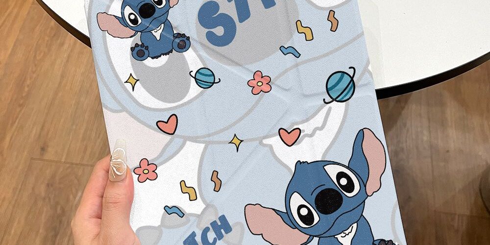 Cartoon Stitch Y shape folding shockproof iPad case