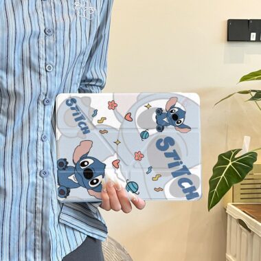 Cartoon Stitch Y shape folding shockproof iPad case